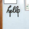 7 X 7 Black Handcrafted Hello Metal With Hooks