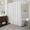 72 Ivory And Beige Embroidered Floral Shower Curtain