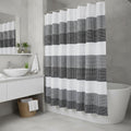 72 White And Black Striped Shower Curtain