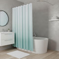 72 White And Sea Green Ombre Shower Curtain