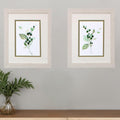 Set Of Two Sprigs in Green White Framed Print Wall Art