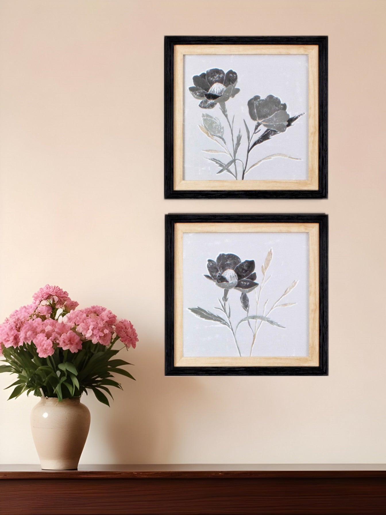 Set Of Two Dark Ophelia Black Framed Print Wall Art