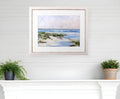 Soft Morning Sea White Framed Print Wall Art
