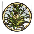 16 Inch W X 16 Inch H Welcome Pineapple Stained Glass Window