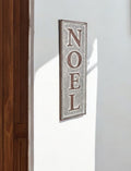 19 X 6 Gray and Brown Christmas Handcrafted Noel Metal Wall Decor