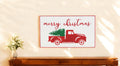 14 X 23 White and Red Handcrafted Merry Christmas Metal Wall Decor