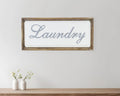 11 X 24 Brown and White Laundry Wood and Metal Wall Decor