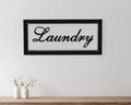 11 X 24 Black and White Handcrafted Laundry Metal Wall Decor