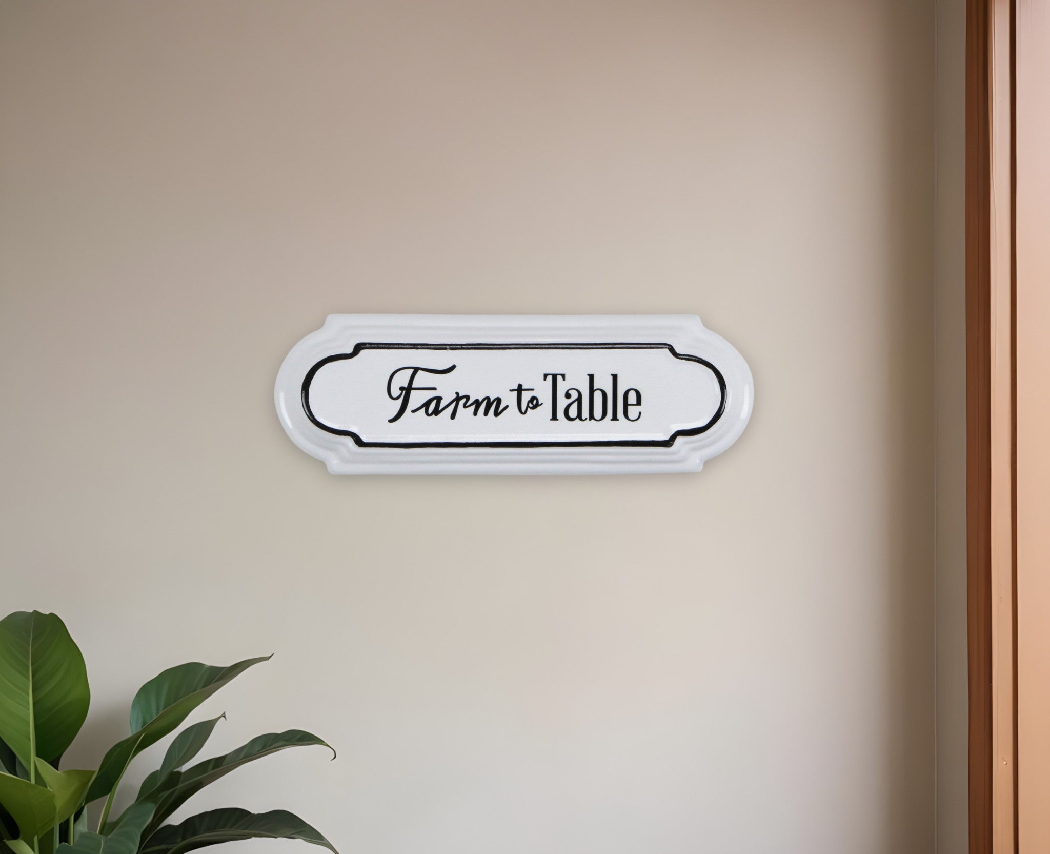 5 X 14 Black and White Farm To Table Metal Wall Decor