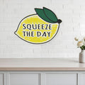 14 X 19 Yellow and White Lemon Squeeze The Day Metal Wall Decor