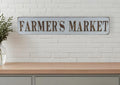 7 X 36 Gray and Brown Farmers Market Galvanized Metal Wall Decor