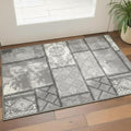2 X 4 Gray and Ivory Damask Power Loom Area Rug