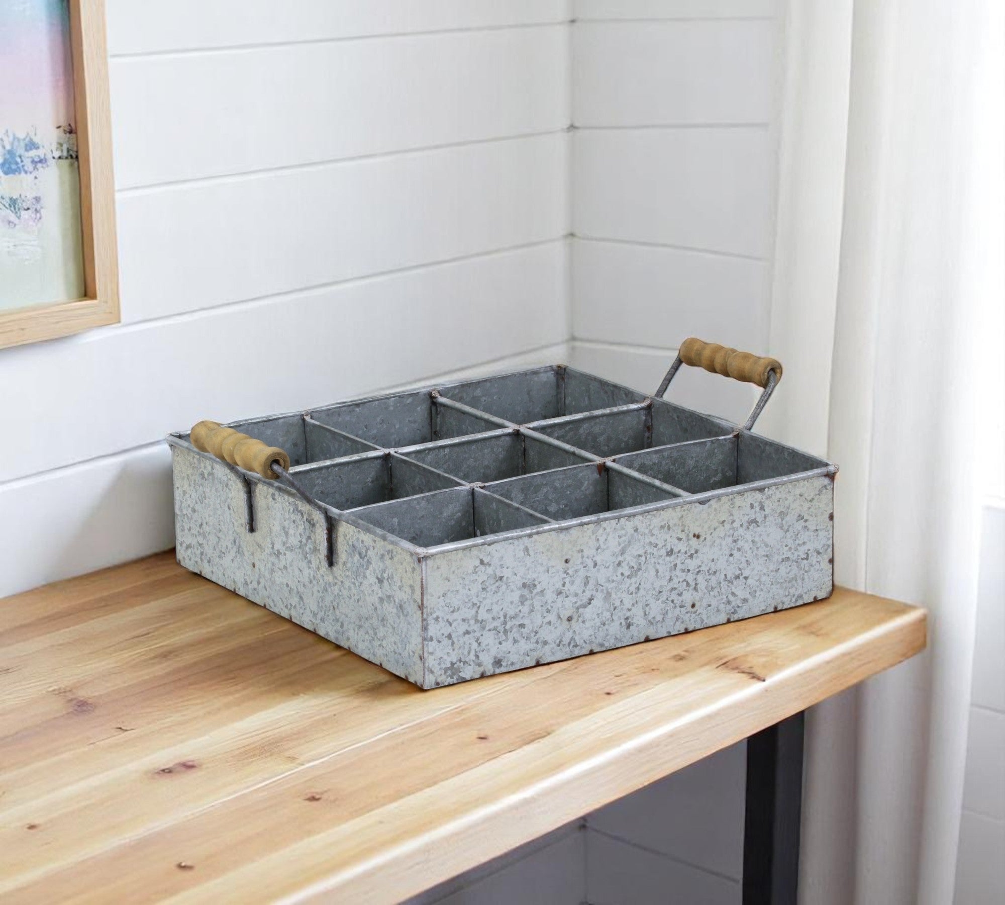 12 Silver Galvanized Metal Box