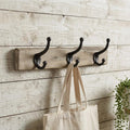 19 Brown Natural Rustic Live Edge Wood Three Hook Wall Mount Coat Rack