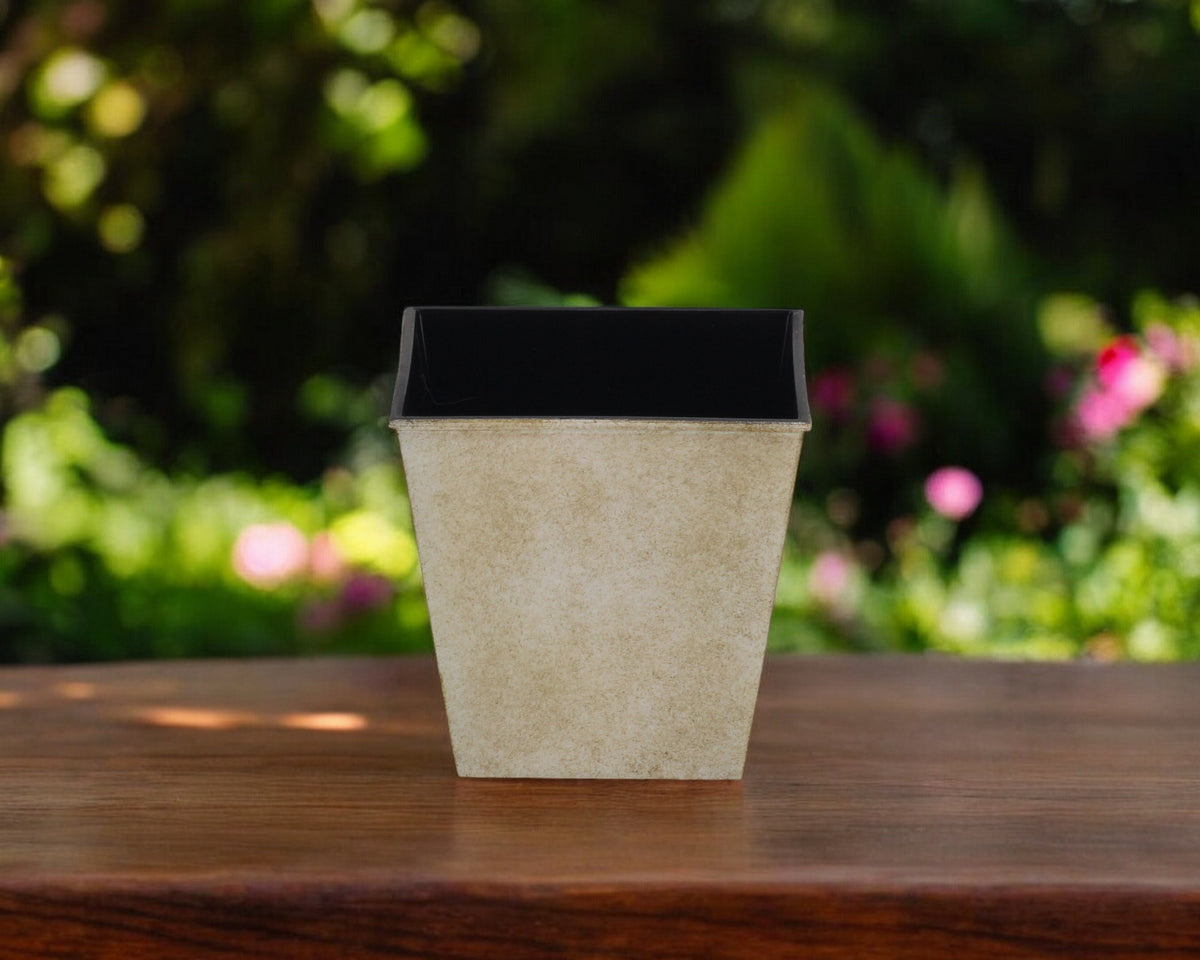5' Cream Recycled Plastic Indoor Outdoor Rectangular Pot Planter
