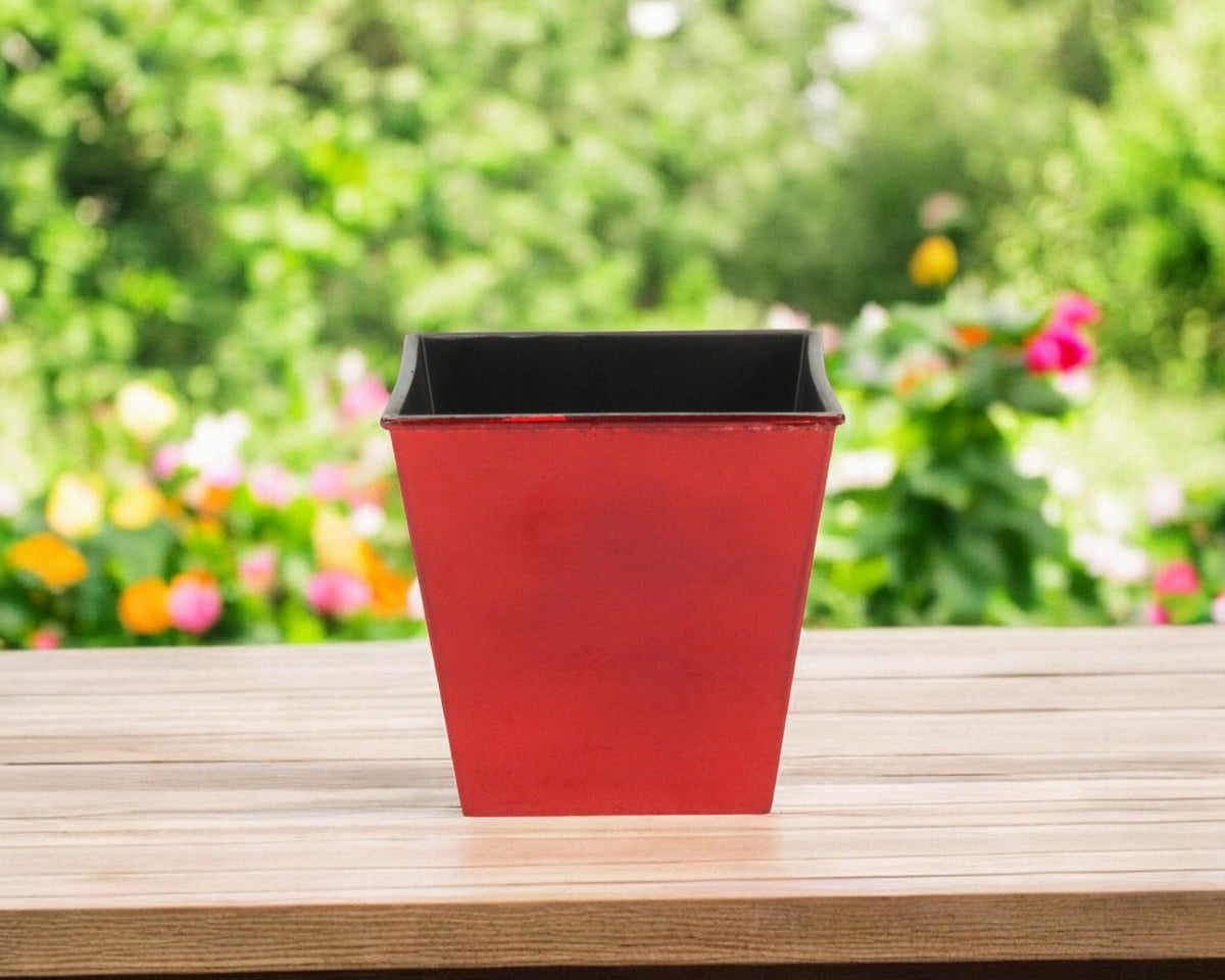 5' Red Recycled Plastic Indoor Outdoor Rectangular Pot Planter