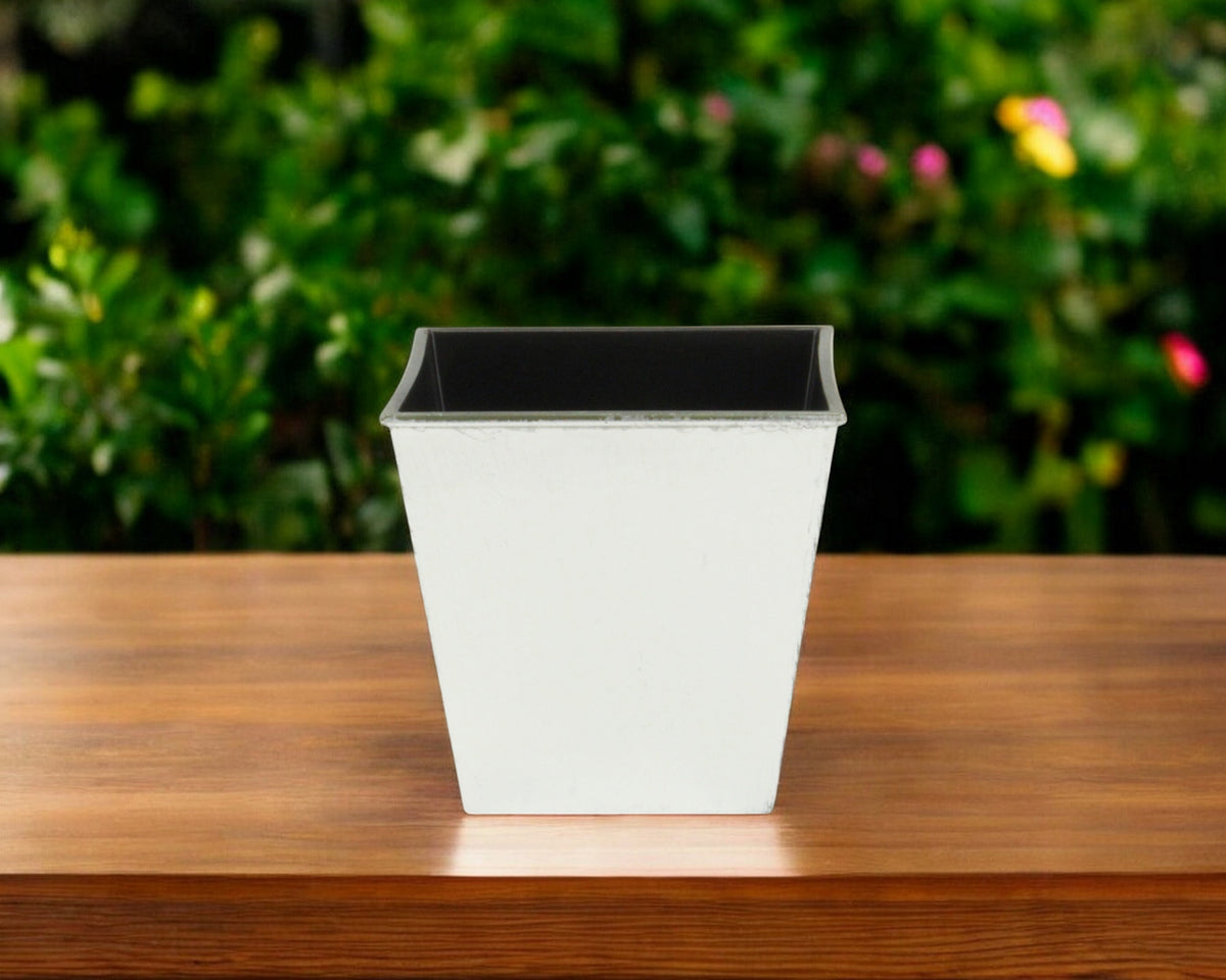 5' Silver Recycled Plastic Indoor Outdoor Square Nursery Pot