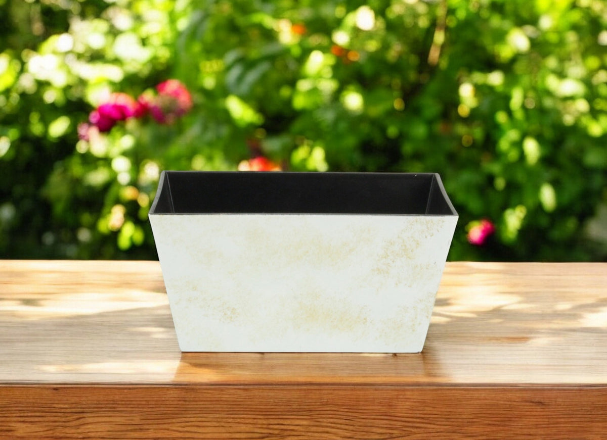 8' Cream Recycled Plastic Indoor Outdoor Rectangular Planter Box