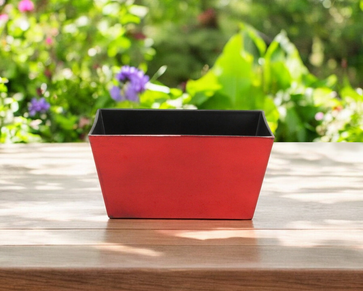 8' Red Recycled Plastic Indoor Outdoor Rectangular Planter Box