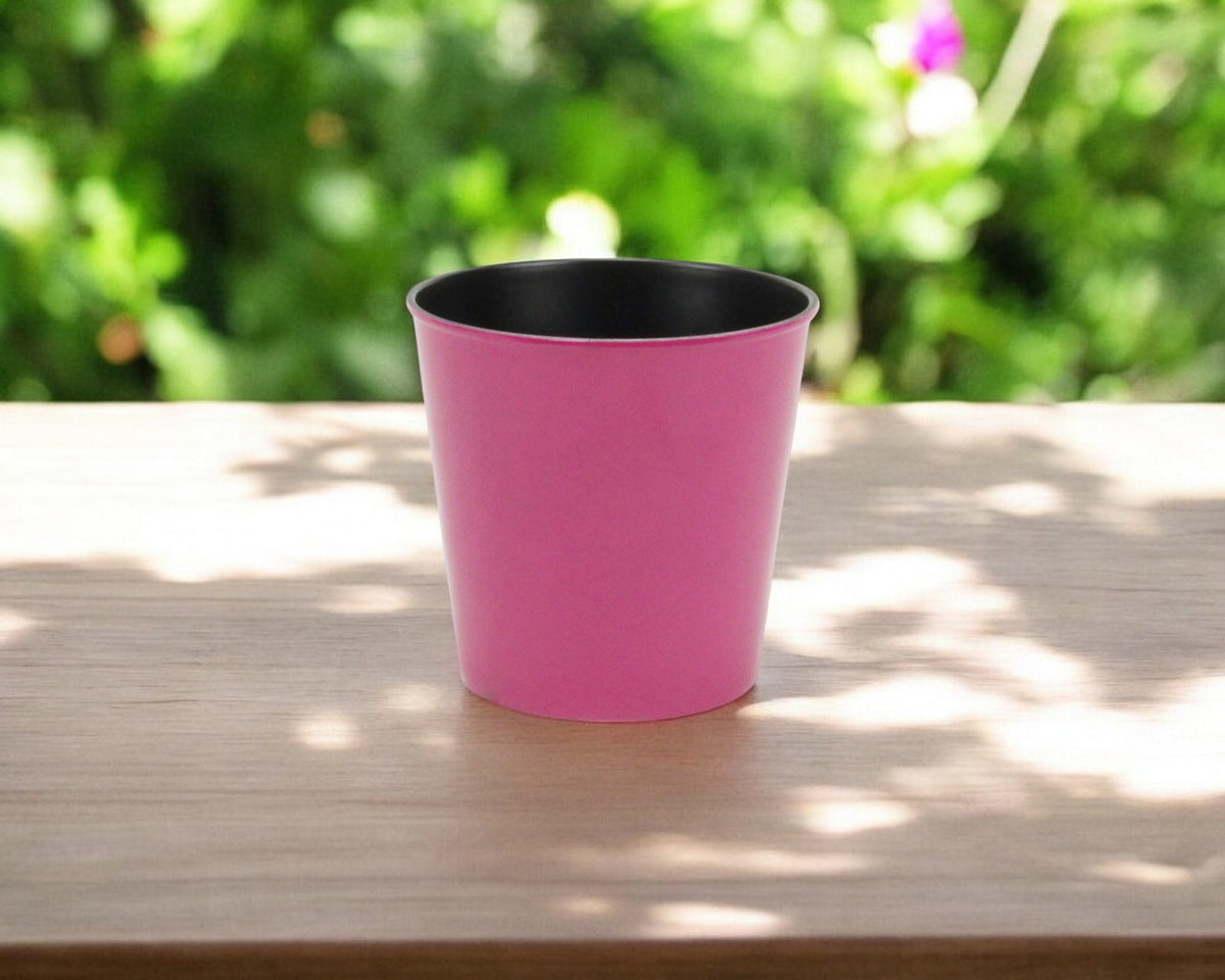 5' Hot Pink Recycled Plastic Indoor Outdoor Round Pot Planter