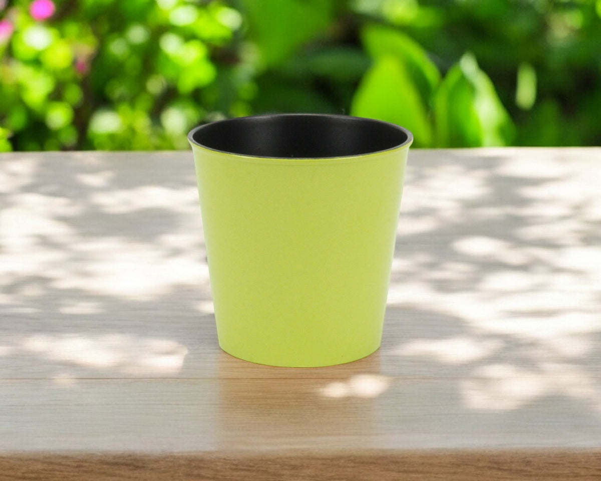 5' Lime Green Recycled Plastic Indoor Outdoor Round Pot Planter