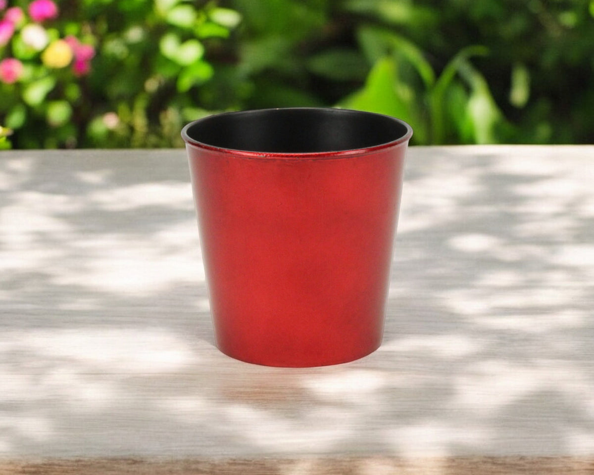 5' Red Recycled Plastic Indoor Outdoor Round Nursery Pot