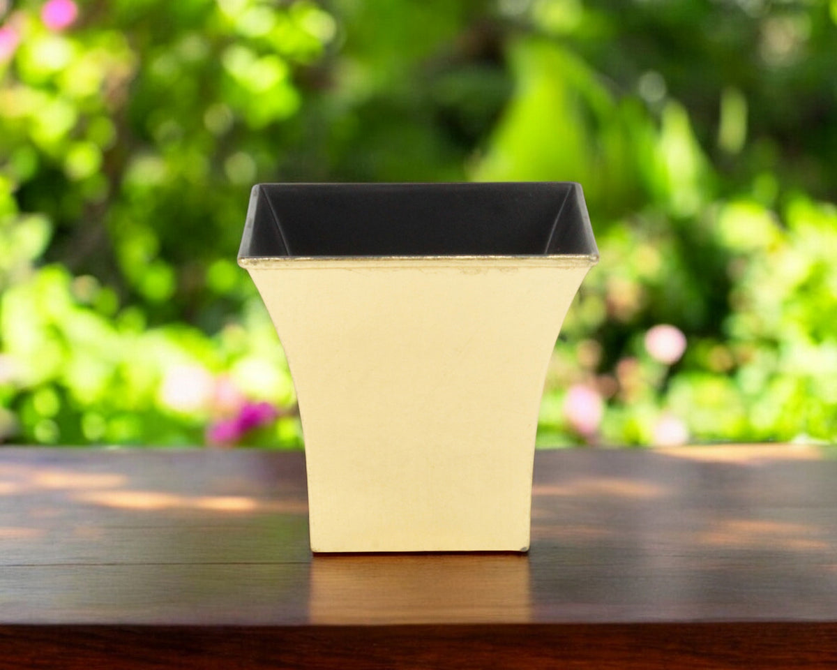 5' Gold Recycled Plastic Indoor Outdoor Square Nursery Pot