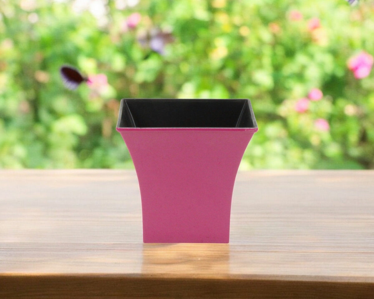 5' Hot Pink Recycled Plastic Indoor Outdoor Square Pot Planter
