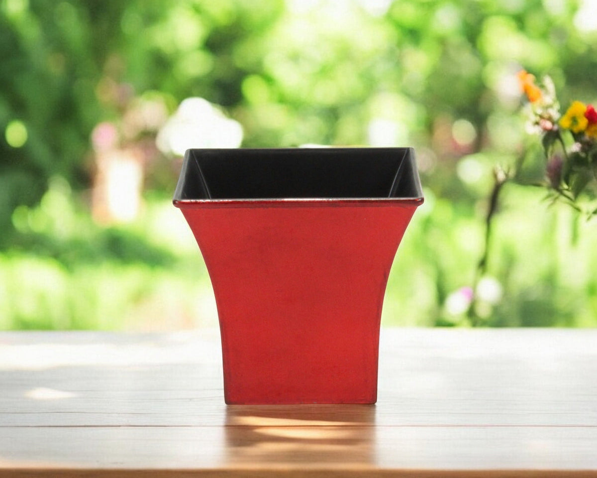 5' Red Recycled Plastic Indoor Outdoor Square Pot Planter
