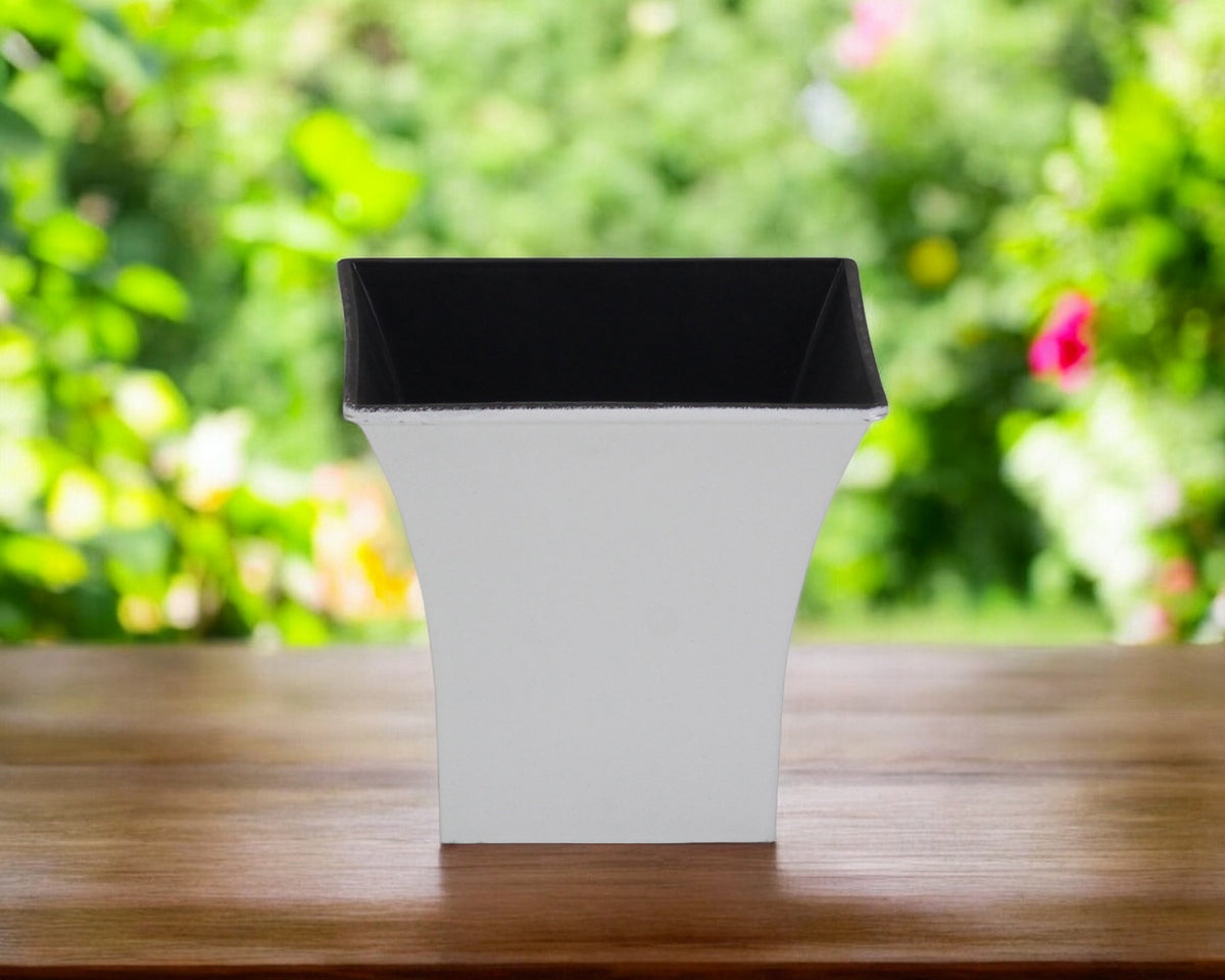 5' White Recycled Plastic Indoor Outdoor Square Nursery Pot