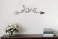 8 X 25 Dark Gray Handcrafted Love Arrow Metal Wall Decor