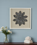 12 X 13 Black And Gold Flower Wood and Metal Wall Decor