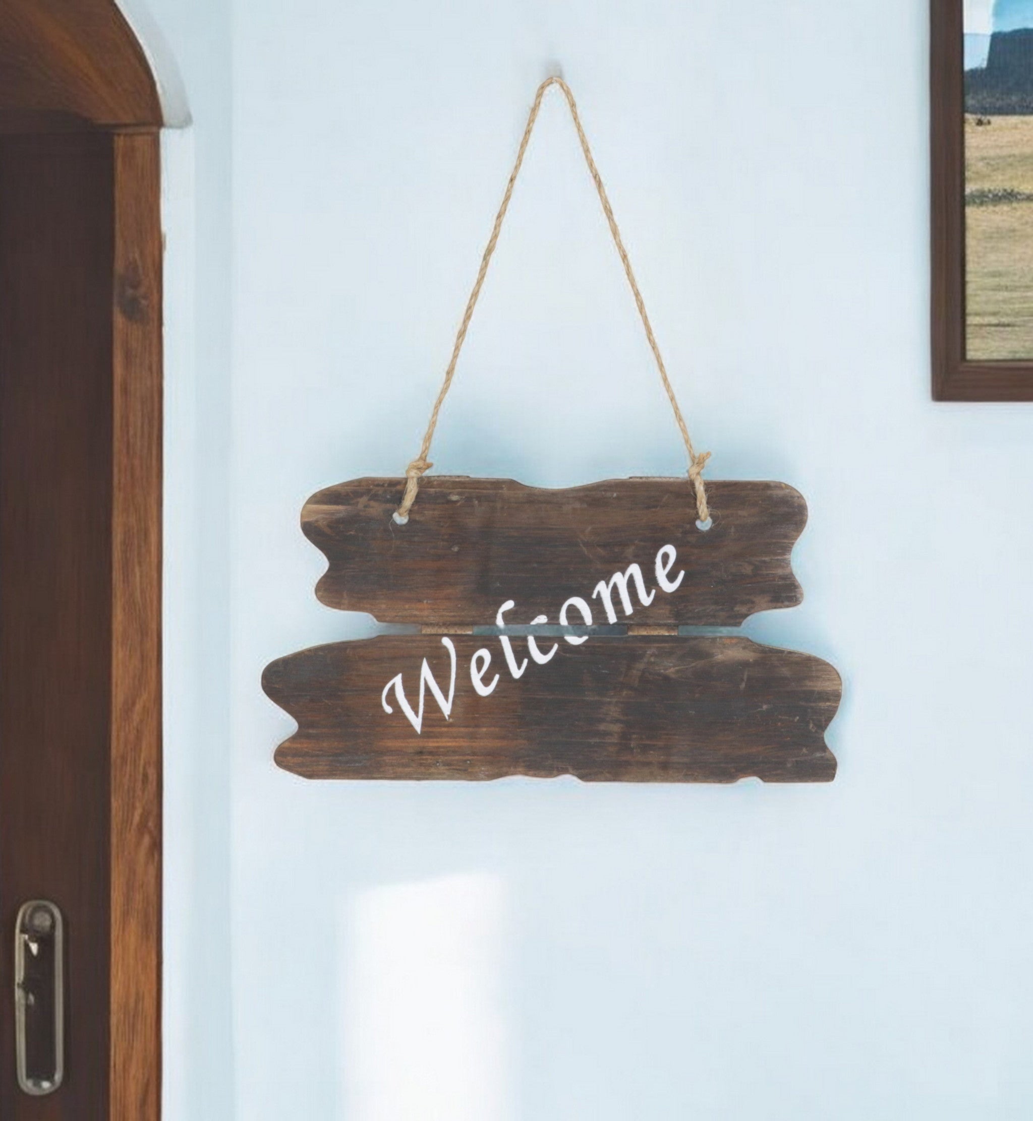 6 X 12 Brown Welcome Wood Wall Decor