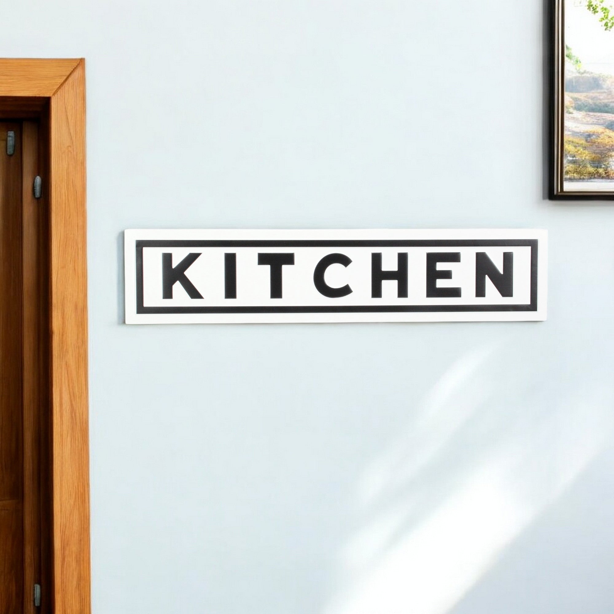 8 X 37 White and Black Kitchen Metal Wall Decor