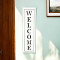 39 X 11 White and Black Welcome Metal Wall Decor