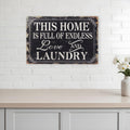16 X 24 Black and White Endless Love And Laundry Wood Wall Decor