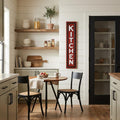 37 X 8 Red and White Kitchen Metal Wall Decor