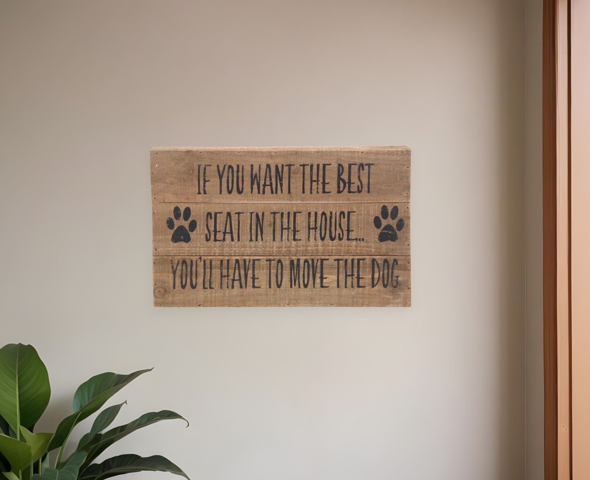 8 X 13 Brown Move The Dog Wood Wall Decor
