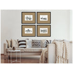 Vintage Europe 4 Piece Framed Wall Art Print Set by Teju Reval Brown Mat