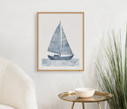 Gallery Nautical Blue Sailboat Print by The Creative Bunch Studio