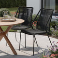 Set of Two 22 Black Metal Outdoor Dining Chair