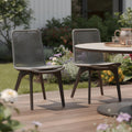 Set of Two 18 Silver Solid Wood Outdoor Dining Chair