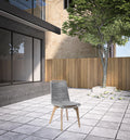Set of Two 18 Gray Solid Wood Outdoor Dining Chair