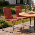 Set of Two 23 Red Metal Outdoor Dining Chair