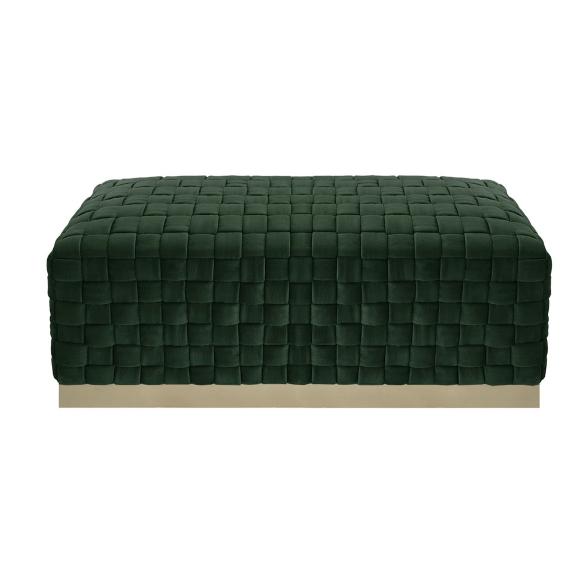 40 Hunter green And gold Upholstered Velvet Bench