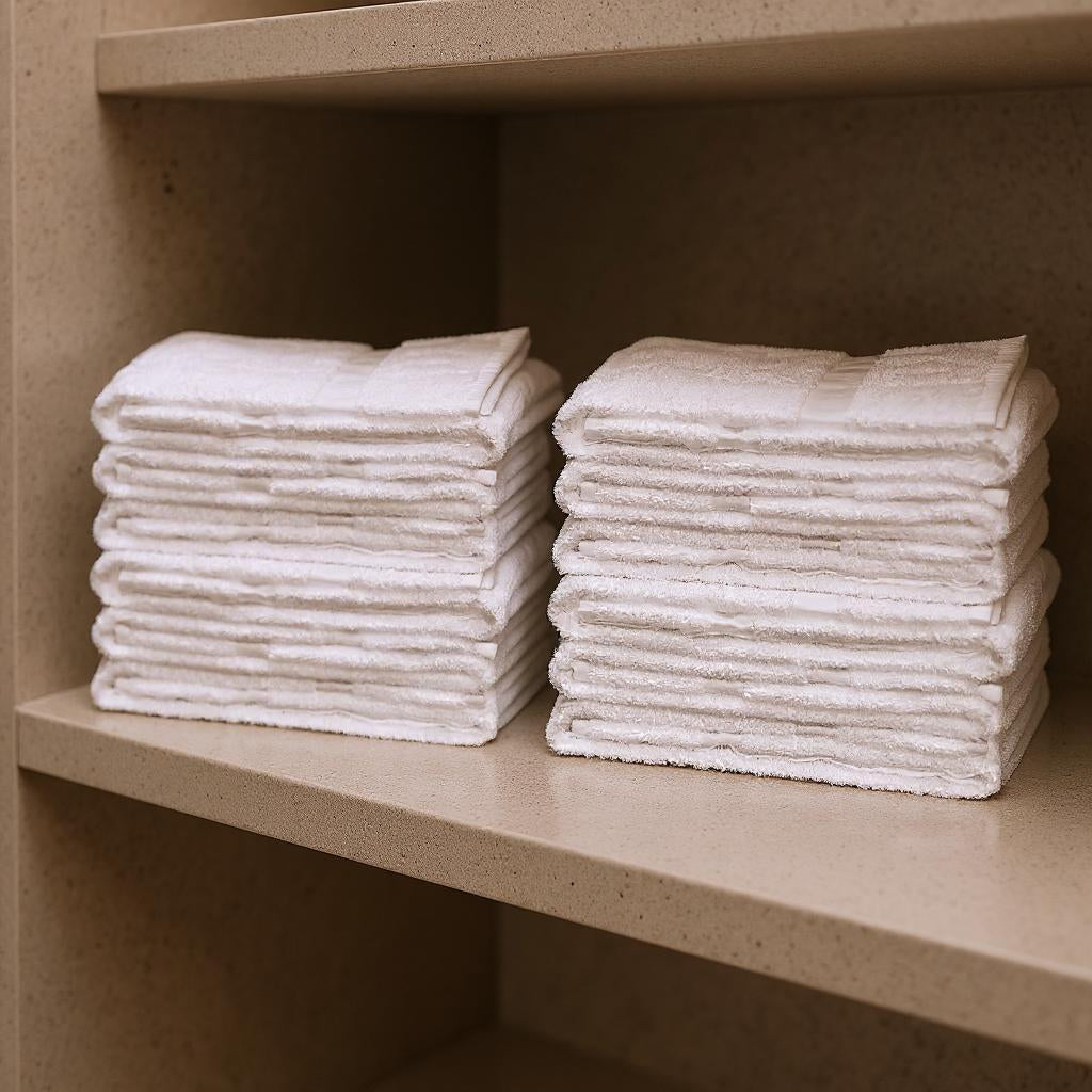 Set of Twelve White Cotton 15 X 25 Hand Towel Set
