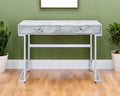 42 White Writing Desk With Two Drawers