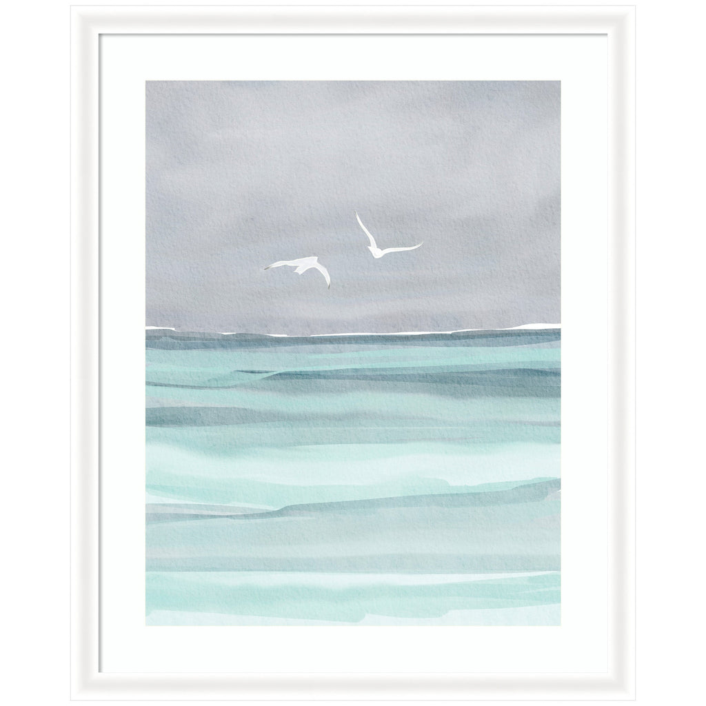 Framed Art Sea and Seagulls by Nikita Jariwala