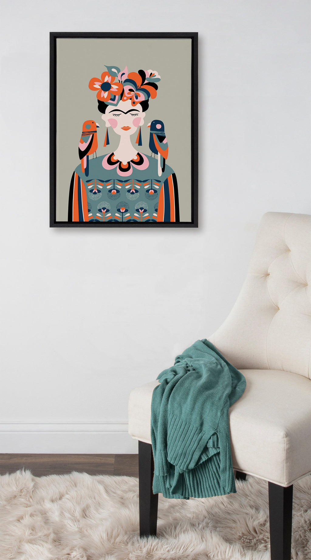 Sylvie MCM Frida Kahlo Framed Canvas by Rachel Lee of My Dream Wall