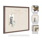 Framed Fabric Pinboard Linen Vintage Post Card Wall Organization
